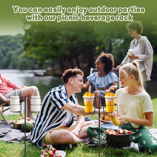 Silkfly 3 Pack Heavy Duty Drink Holder Stakes Outdoor Yard Beer Wine Beverage Cup Holders with Metal Stakes for Garden Lawn Backyard Camping Picnic Tailgating Campsite