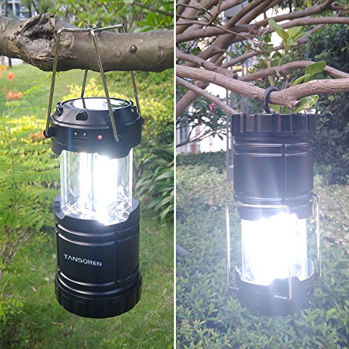 4 Pack Solar USB Rechargeable 3 AA Power Brightest COB LED Camping Lantern, Waterproof Collapsible Emergency LED Light