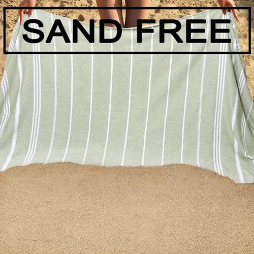 Beach Towel 2 Pack,Sand Free Beach Towels Oversized 39 x 72,Turkish Beach Towel Quick Dry Towel,Lightweight Pool Towels for Adults Travel Towel,Cool Beach Accessories Super Absorbent Towels - color: 2 Pack Dark Green