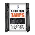 20 Mil Black Waterproof Tarp 7×10ft Heavy Duty Canvas Cover for Outdoor All Weather Oxford Tarpaulin for Truk Bed Roof, Boats, Pool, Woodpile, Robust, Rip & Tear Proof - size: 7x10ft