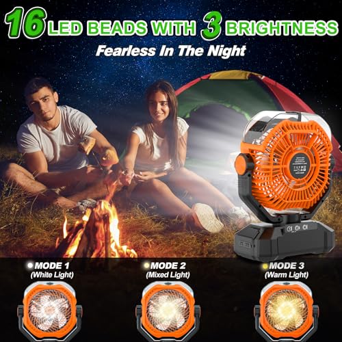 Portable Misting Fan, 20000mAh Rechargeable Camping Fan with 360mL Water Tank & LED Lantern, 5 Speed Wind Battery Powered Protable with Mist For Patios, Camping, Travel, Beach - size: 20000mah-misting