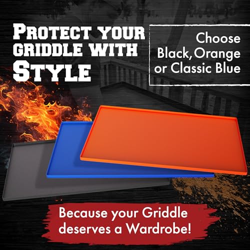KITCHEN PERFECTION 17" Premium Silicone Griddle Cover Mat for Blackstone Griddle 17 Inch - Hermetic Protection from Rust & Debris All Year, Fits All Blackstone 17 Inch Models - Food Grade Silicone - color: Black 17 inch