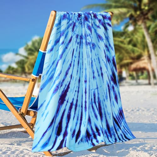Genovega Oversized Terry Beach Towel 36 x 72 in Soft Extra Large XL Big Pool Towels Adults Clearance Blanket Travel Essentials Cruise Accessories Must Haves Vacation Stuff Lounge Chair Cover Bohemian - color: Bohemian Blue