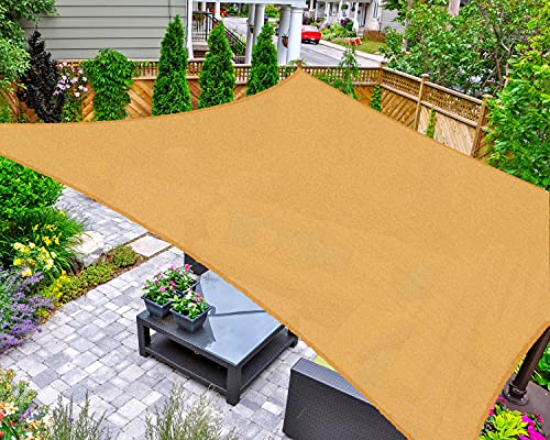 Asteroutdoor Sun Shade Sail Rectangle 10' x 13' UV Block Canopy for Patio Backyard Lawn Garden Outdoor Activities, Sand - color: Sand, size: 10' x 13'