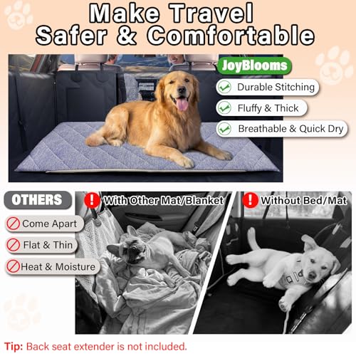 JoyBlooms Dog Bed for Car Back Seat, Dog Cooling Mat with 1.1in/2.8cm Thick Foam, Cooling Anti-Slip Washable Back Seat Pet Bed, 51.6in x 22.6in Fit on Backseat Extenders of SUVs and Small Trucks,Blue - color: Blue