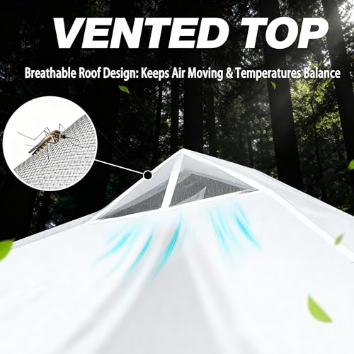 SANWAY 10x10 Pop up Canopy Tent, One-Button, Outdoor Instant Canopy Protable for Events, Camping, Parties, Vendor, Beach Tent - White - color: White