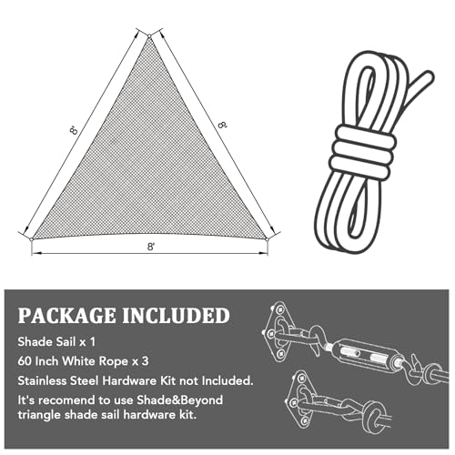 Shade&Beyond Triangle Sun Shade Sail 16'X16'X16' Permeable Canopy Light Grey for Patio Garden Yard Deck Pergola (We Make Custom Size) - color: Light Grey, size: 1 6' X 1 6' X 1 6', style: Triangle