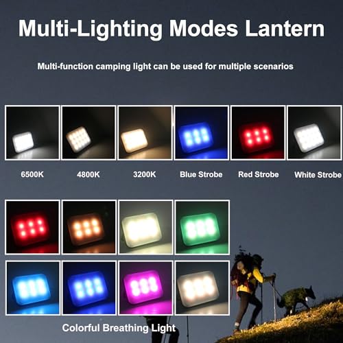 Tent Lights for Camping, Rechargeable Camping Lights for Tent, Camping Tent Light with 8 Brightness Modes for Power Outages, Emergency, Tent, Outdoor (White) - style: LY01 White
