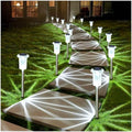 DenicMic Solar Lights Outdoor 15 Pack Waterproof 6000K Cold White LED Stainless Steel Stake Outside Lights for Yard Pathway Garden Driveway Walkway Landscape Path Lighting - color: Cold 15Pack