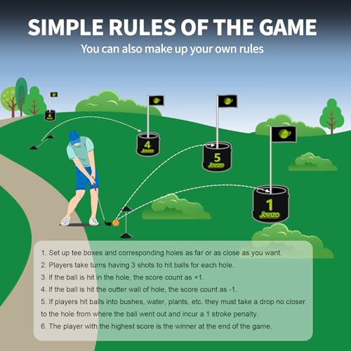 Backyard Golf Game Set, 6 Hole Portable Golf Yard Game with Flags, Balls, Club and Scoreboard, Outdoor & Indoor Lawn Practice Game for Family and Friends - style: 6 Holes