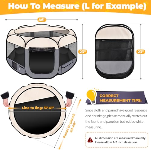 Dog Playpen 45", HOMAGICO Pet Playpen for Indoor Cats Enclosed, Portable Dog Cage Outdoor Tent Crate with Carrying Case, Water-Resistant and Removable Shade Cover, Grey - color: Grey