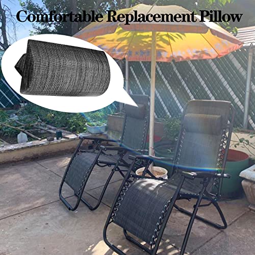 Zero Gravity Chair Set of 2 Replacement Pillow Headrest with Elastic Band, Universal Soft Removable Padded Cushion Head Pillow for Zero Gravity Lounge Chair, Folding Patio Lawn Recliner Chair, Grey - color: Grey, size: 2 Pack