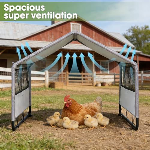 Outdoor Dog Shade Tent for Small Dogs 25.6" D x 29.5" W x 25.6" H, Outside Sun Rain Waterproof Canopy, Pet Dog Shelter with Breathable Mesh Windows for Small Animals and Livestock, Grey