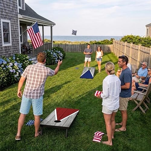 Portable Cornhole Board Set - Premium MDF Wood Corn Hole Game with 8 Regulation Bean Bags, for Backyard, Camping, and Outdoor Tailgating - Choose 3x2' Tailgate or 4x2' Regulation Size - style: 4' x 2' Pyramid