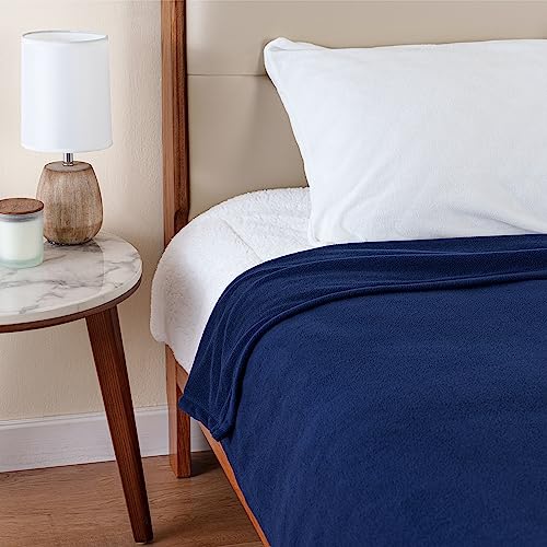 Berkshire Blanket Microfleece King Size Bed Blanket Navy,Lightweight Soft Breathable Plush Micro Fleece Blanket for Bed Couch Sofa,90x108 Inches - color: Navy, size: King/Cal King