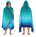 COTTON CRAFT Hooded Beach Towel - Oversized XXL 35x84 Towel with Hood for Adults - The Big Kahuna 7 Foot Large Beach Blanket Towel - Big & Tall - Soft 100% Cotton Velour Pool Bath Wrap - Blue Tiles - color: Blue Tiles, size: 1 Pack - 35x84 Hooded