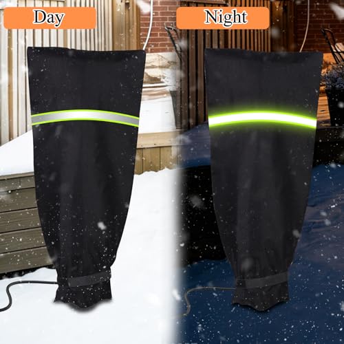 Outdoor Faucet Covers for Winter, 25" H X 13" W Heating Hose Bib Covers for Winter, Outside Waterproof Insulated Spigot Freeze Protection, 1/8" Thick Aluminum Foil Fabric and 420D Oxford Fabric - size: 25" H X 13" W