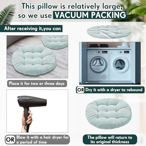 Jerify Floor Pillow Cushions Large Round Square Large Meditation Floor Pillow for Classroom Adult Meditation Picnic Party Seating Learning Daycare School(Round,Gradual Green,4 Pcs) - color: Gradual Green, size: Round