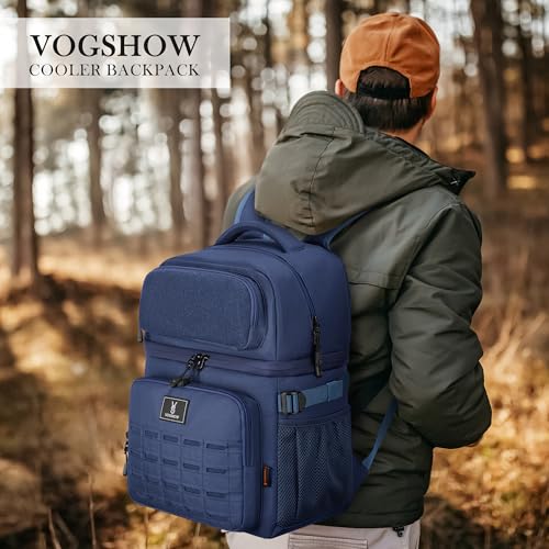 Large 36 Cans Insulated Waterproof Cooler Backpack for Men Women, Double Deck Leak Proof Cooler Bag for Camping, Hiking, Fishing - color: Blue
