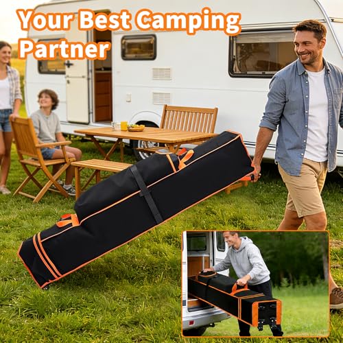 10x10x63 Inch Canopy Tent Bag Replacement with Handles and Roller Wheels for 10x10 Pop Up Canopy Tent, Storage Folding Bag Waterproof Oxford Fabric for Outdoor, Camping, Party