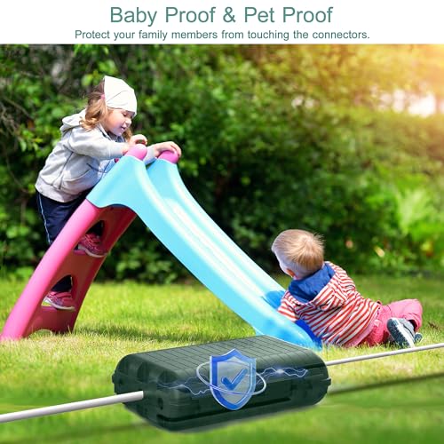 Outdoor Waterproof Electrical Box, 2 Pack Large Extension Cord Cover Protector Plug Connection Cable Safety Box IP54 Water-Resistant for Power Strip, Holiday Light and Decorations, Green - color: 2 Pack Green