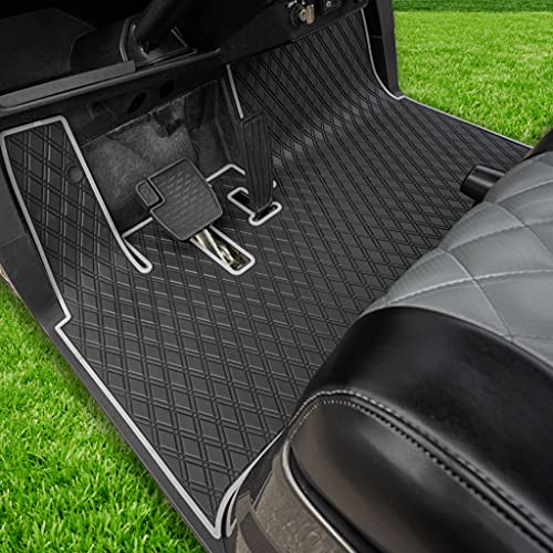 Xtreme MATS Golf Cart Rubber Floor Mat Compatible with Yamaha Drive2 EFI QuieTech Models Only (2017-2026) & UMAX Rally 4x4 - Black with Grey Trim - color: Grey Trim, size: Drive2