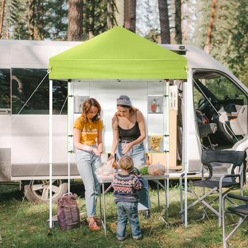 Outvita 5x5 Pop Up Canopy Tent, Ez Up Outdoor Canopy Tent Instant Shelter with Carry Bag Straight Legs Patio Balcony Porch Backyard Garden - style: 5x5-green