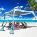 Beach Canopy Beach Tent Pop Up Shade 10x10ft Sun Shelter UPF50+ with 8 Sandbags-2 Sand Shovel-4 Aluminum Poles-Ground Pegs-Portable Carrying Bag for Outdoor Family Camping Fishing Yard Picnic - color: Starfish