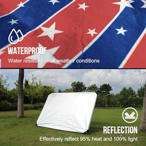 LYN Heavy Duty Emergency Blanket Survival Gear Waterproof Insulated Blanket Emergency Tarp for Camping, Hiking, Bushcraft - color: Star Spangled