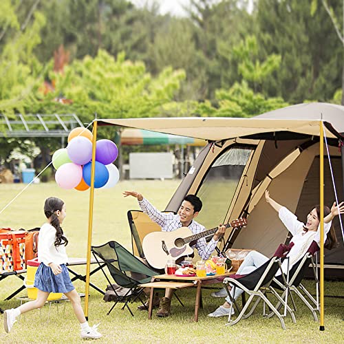 SAN LIKE Aluminum Tent Poles for Tarp & Awnings - 75in Adjustable, Collapsible Poles - 2 Sets (5 Sections) - color: Yellow-5 Sections