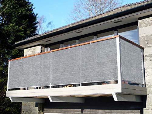 Elegant Privacy Screen for Backyard Fence, Pool, Deck, Patio, Balcony and Outdoor Paneling - Include Zip Ties (3' x 8', Grey) - color: Gray, size: 3' x 8'