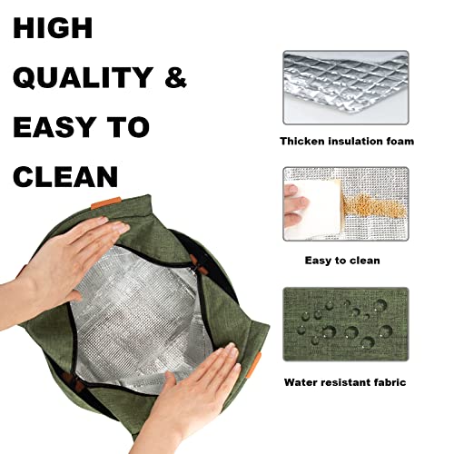 Joymee Lunch Bag Women Insulated Lunch Box Reusable Leakproof Large Spacious Cooler Tote for Womens Mens Adults with Bottle Holder and Side Pockets for Work Office Travel Picnic - Green - color: 04 Green
