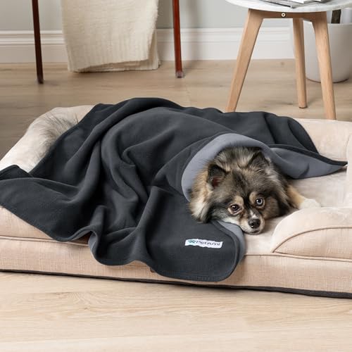 PetAmi Waterproof Dog Blanket for Small Medium Pets Dogs Cats, Pet Couch Cover Protector for Furniture, Reversible Washable Soft Fleece Cat Blanket for Bed Couch Sofa, 29x40 (Gray/Light Gray) - color: Gray/Light Gray, size: Medium (29x40)