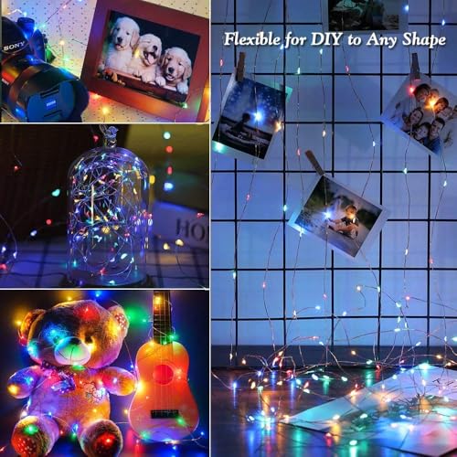 Joomer Solar Fairy Lights, 4-Pack Total 104FT 320LED Solar String Lights Outdoor Waterproof 8 Lighting Modes for Fence Party Garden Patio Yard Home Holiday Tree Outdoor Decoration (Multicolor) - color: Multicolor, size: 4*80LED