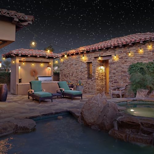 Feit Electric LED Solar Powered String Lights, Dusk-to-Dawn Sensor, 20ft Shatter Resistant Outdoor String Lights, Linkable, 2700K Warm White, 15,000-Hour Lifetime, SL20-10/SOL/V1, 11 Bulbs Included - color: Warm White, size: 20 ft, style: 10 Sockets