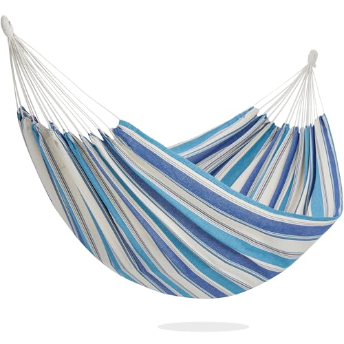 PNAEUT Double Hammocks for Outside, Replacement Outdoor Tree Hammock for Indoor Patio Porch Garden (Lightblue, Medium) - color: Lightblue, size: Medium