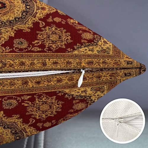 Smooffly Rug Pillow Cover Vintage Retro Boho Pillow Case Bohemian Ornament Waist Lumbar Cotton Linen Throw Pillow case Cushion Cover for Sofa Home Decorative Oblong 12x20 Inches - color: Swn20