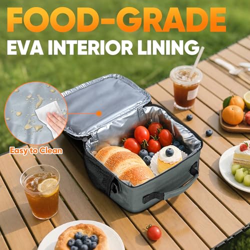 BALEINE Insulated Lunch Bag for Men Women, Leakproof Cooler Bag with Adjustable Shoulder Strap for Work Picnic, Lunch Box for Women Men (Small, Grey) - color: Gray, size: Small