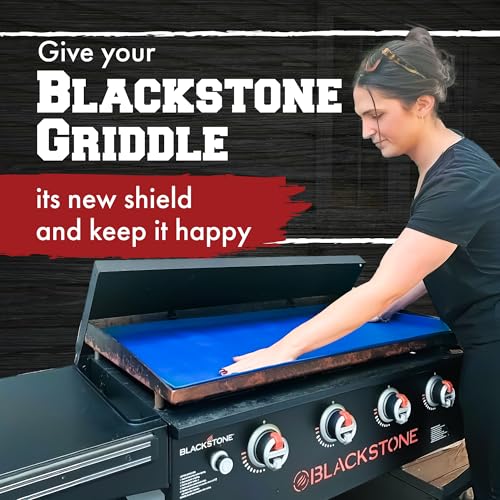 KITCHEN PERFECTION 17" Premium Silicone Griddle Cover Mat for Blackstone Griddle 17 Inch - Hermetic Protection from Rust & Debris All Year, Fits All Blackstone 17 Inch Models - Food Grade Silicone - color: Classic Blue 17 inch