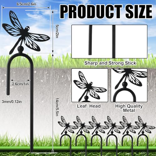 MorningRo 6 Pcs 8 Inch Garden Hose Guide Spike Metal Garden Stakes Holder Heavy Duty Metal Hose Guide for Plant Protection Lawn Yard(Dragonfly) - style: Dragonfly