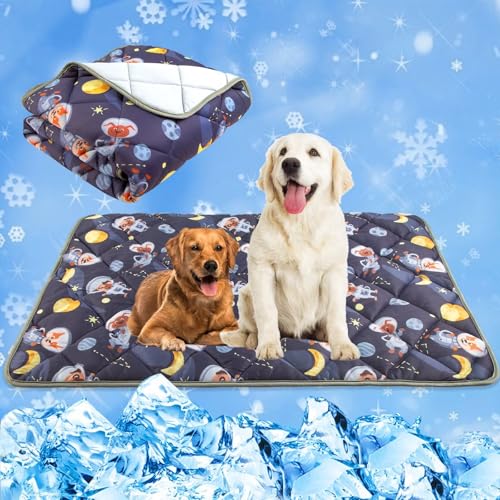 Paw Legend Cool Dog Mat for Dogs & Cats - Summertime Pet Cooling Mat & Blanket, Washable Fabric, X-Large - color: Cartoon, size: X-Large(55x80")
