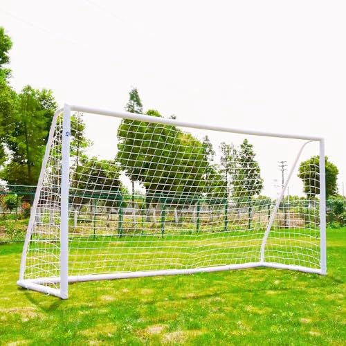 KATARUS Soccer Goal 12x6FT/10x6.5FT/8x6FT/8x5FT/6x4FT Outdoor Soccer Net Goals for Backyard with Weatherproof UPVC Frame & Ground Stakes Portable PVC Soccer Goal Post for Adults & Youth Training - size: 12FTx6FT