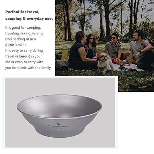 Boundless Voyage Ultralight Titanium Bowl Pan Plate Dish with Carry Bag Outdoor Camping Portable Tableware Cookware (Ti15165B (800ml Bowl)) - color: Ti15165B (800ml Bowl)