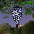 SUNNYPARK Outdoor Plastic Solar Hanging Lantern, 15 Cool White LEDs Twinkle Effect Tear-Shaped Hanging Lantern Decor Garden Decorative Solar Lights for Backyard, Patio and Lawn - style: Transparent