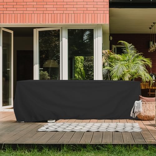Tempera Patio Furniture Cover,Outdoor Table And Chair Covers Waterproof, Outdoor Dining Set Cover,Heavy Duty Rectangle Patio Furniture Covers, 128''L x 82''W x 27.8''H, Space Grey - color: Grey, size: 128''L x 82''W x 28''H