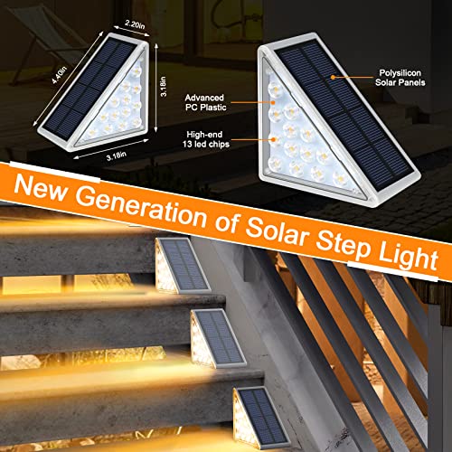 AUDLES 8PK Solar Step Lights, Outdoor Decor Stair Lights Deck Light Waterproof IP67 Solar Lights for Deck, Yard, Patio, Garden, Walkways, Front Door, Pathway, Driveway, Porch - color: Warm White, size: 8 Pack