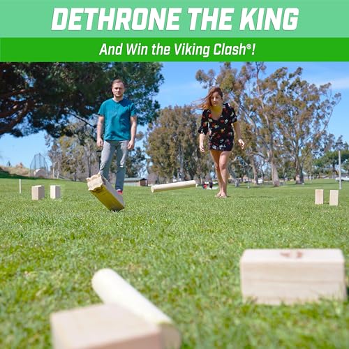GoSports Kubb Yard Game Set - Choose Regulation or Backyard - Kuub Viking Chess Outdoor Game - style: Regulation Size