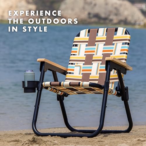 GoSports WOVN Beach Backpack Chair - 9 Styles Available - Premium Folding Camping Chair - color: Drifter