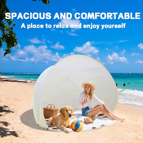 Portable Beach Tent Sun Shelter， UV - Resistant Lightweight Beach Pop Up Tent for Camping Trips, Fishing, Backyard or Beach Picnics Essentials