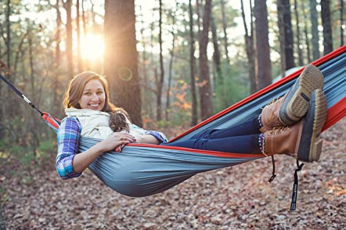 ENO, Eagles Nest Outfitters SingleNest Lightweight Camping Hammock - color: Melon | Olive